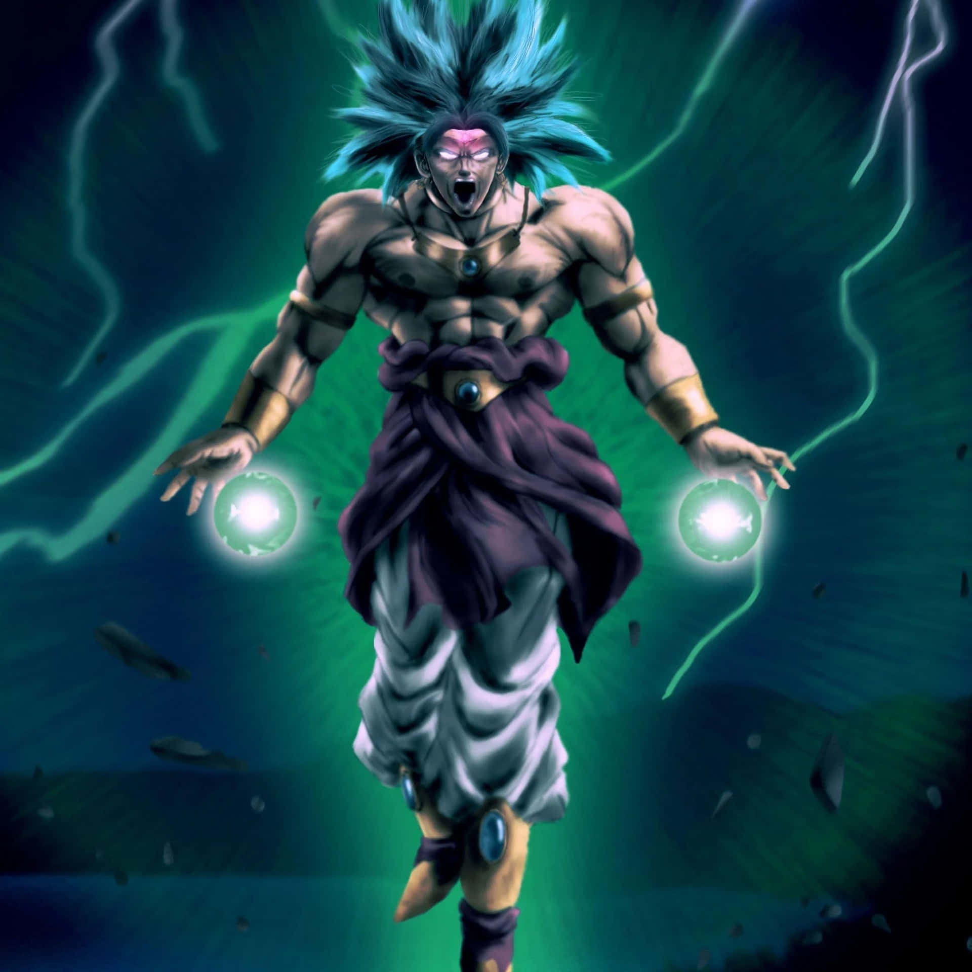 "From the legendary movie Dragon Ball Super Broly, a glimpse of Super Saiyan Blue Goku mid-battle."