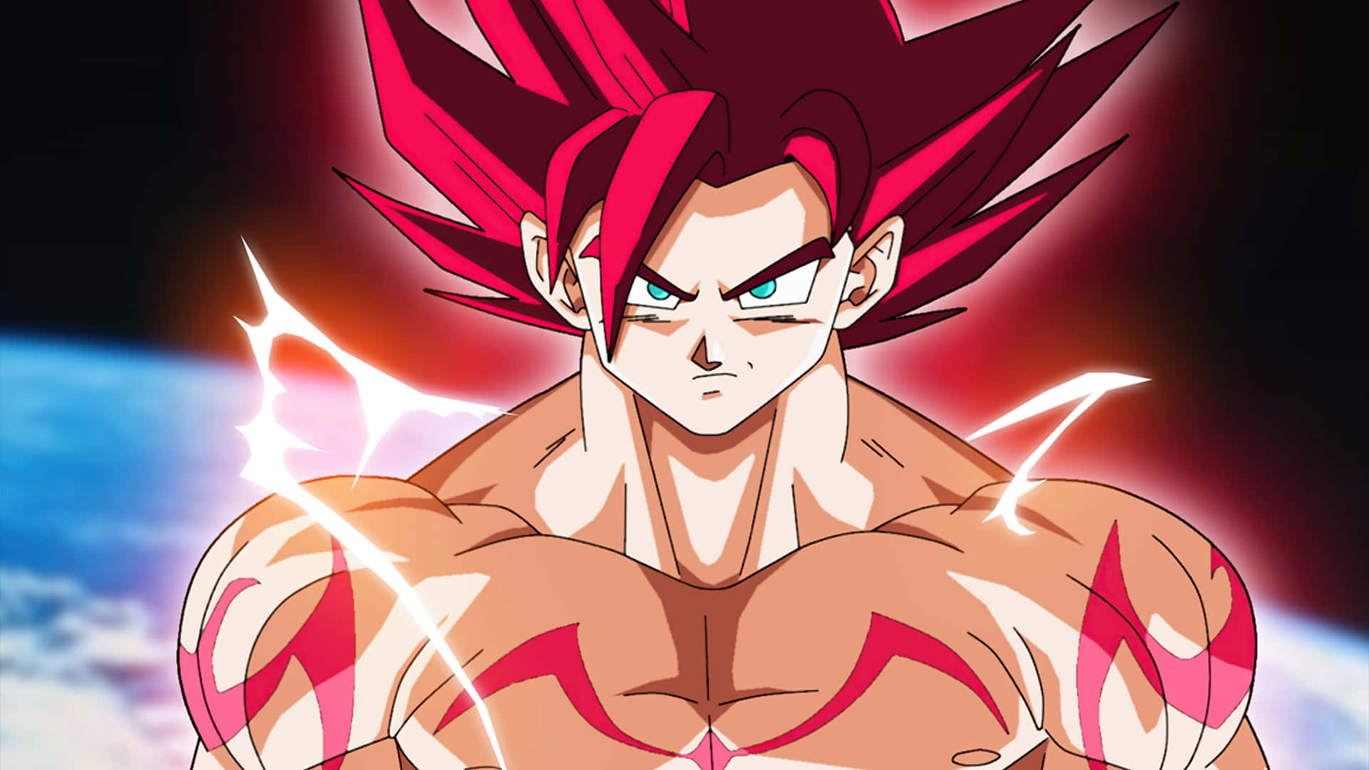 Imagende Goku De Cabello Rojo En Dragon Ball Super.