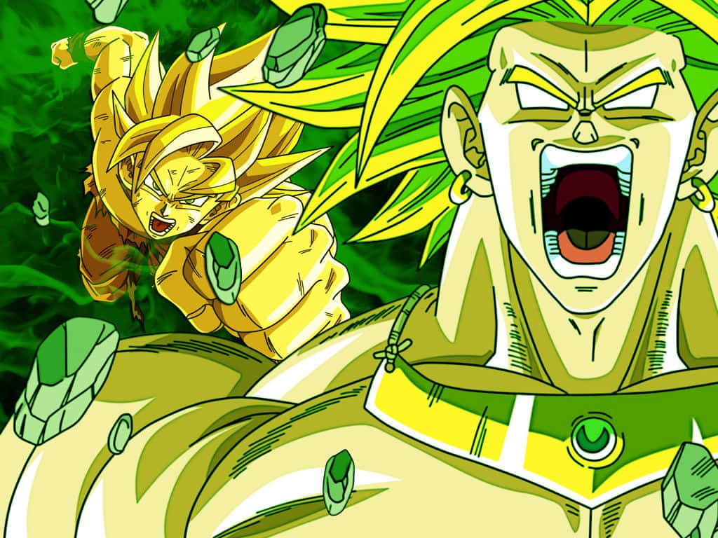 Image  "Broly, the Legendary Super Saiyan, fights against an enemy in Dragon Ball Z." Wallpaper