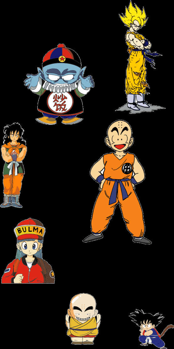 Dragon Ball Z Character Collage PNG