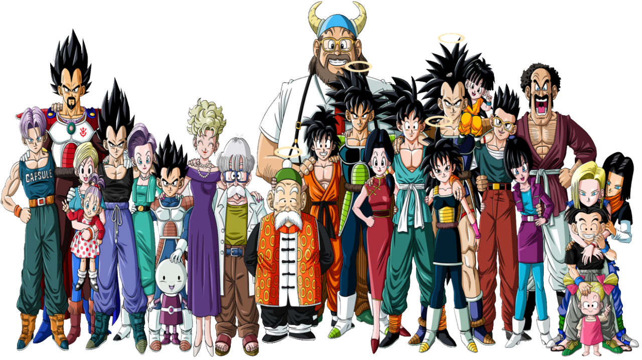 Dragon Ball Z Characters Lineup PNG