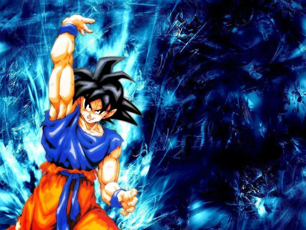 Dragonball Z Goku Hebt Seinen Arm Wallpaper