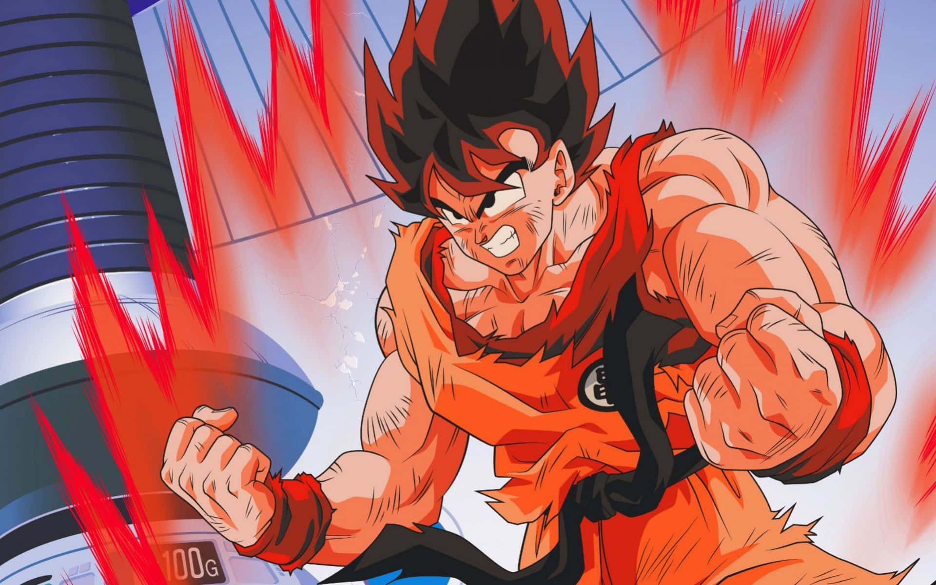 Rød Super Saiyan Dragon Ball Z Goku 3D Wallpaper: Wallpaper