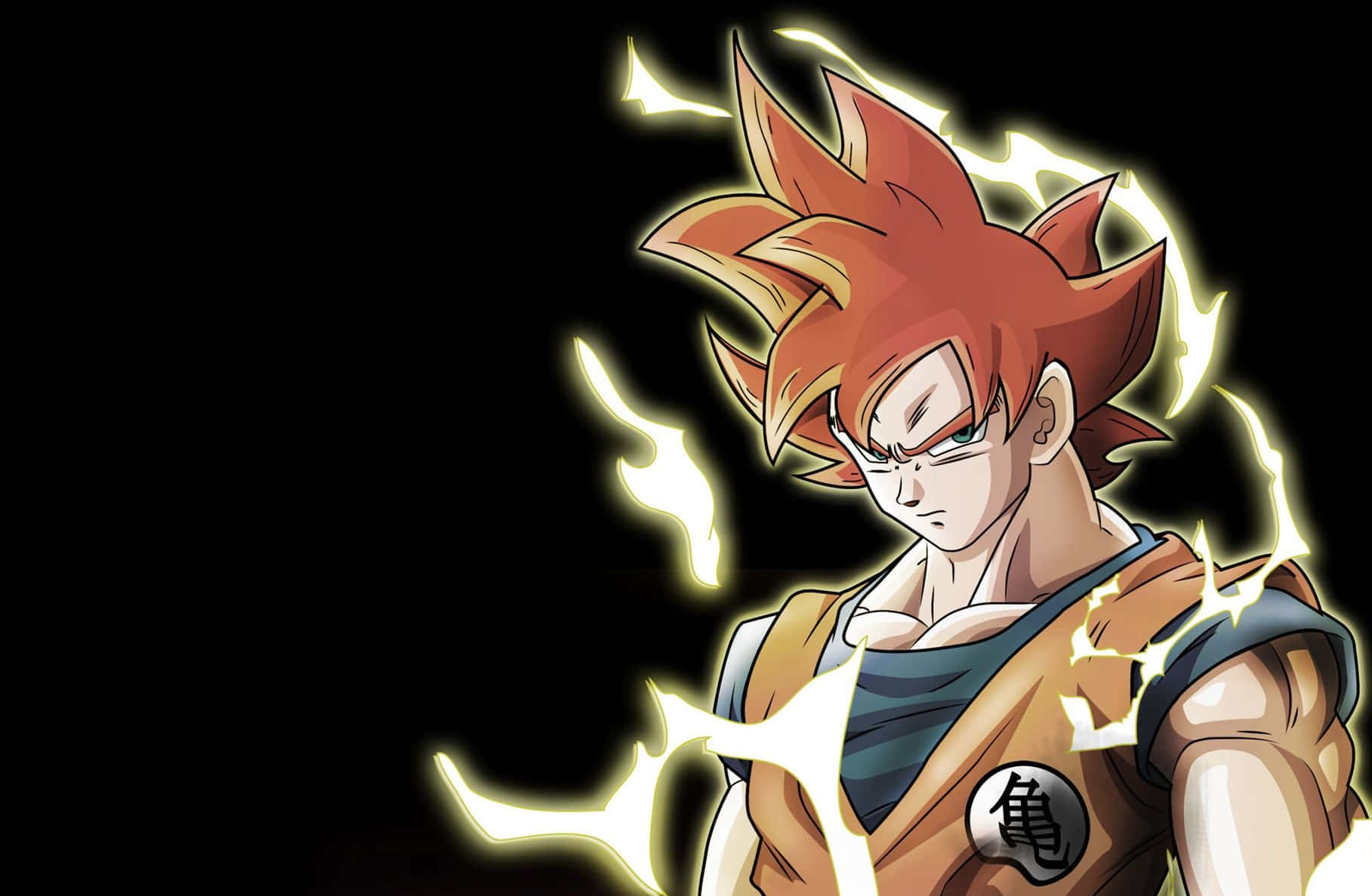 Dragon Ball Z Goku Med Elektriskt Gul Aura. Wallpaper