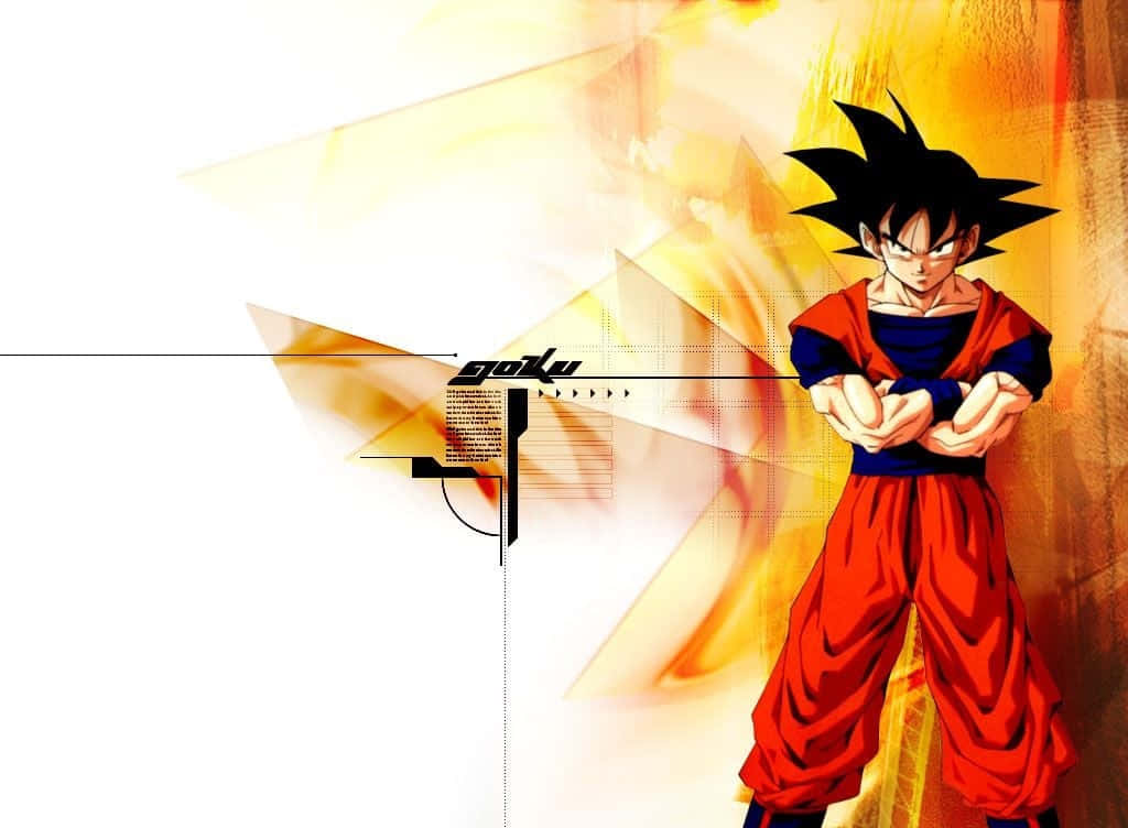 Dragonball Z Goku Abstrakt Orange Och Vit. Wallpaper
