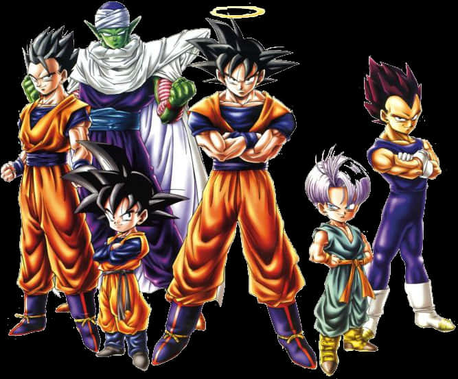 Dragon_ Ball_ Z_ Group_ Pose PNG