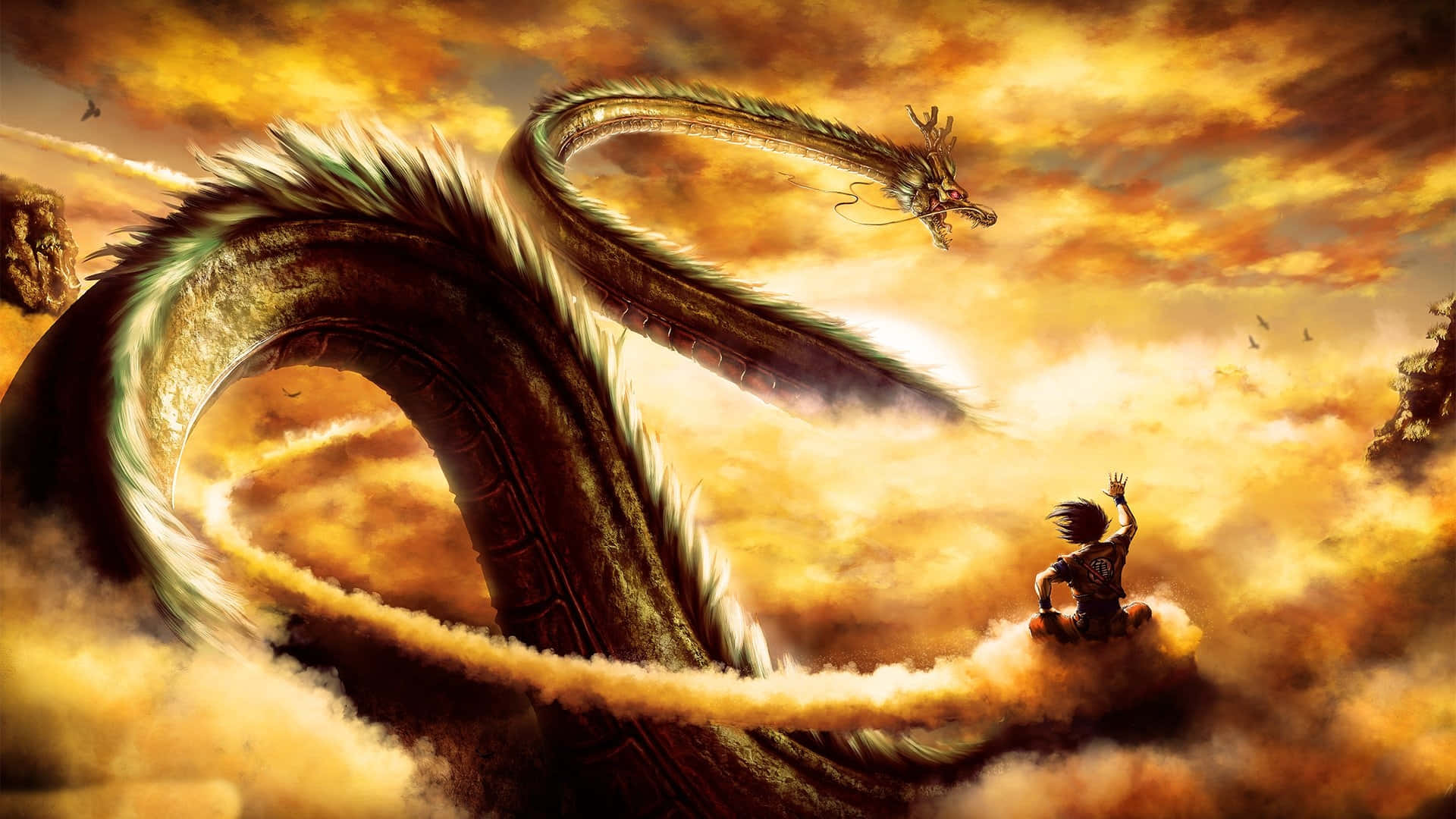 Immaginedi Dragon Ball Z Con Nuvole.