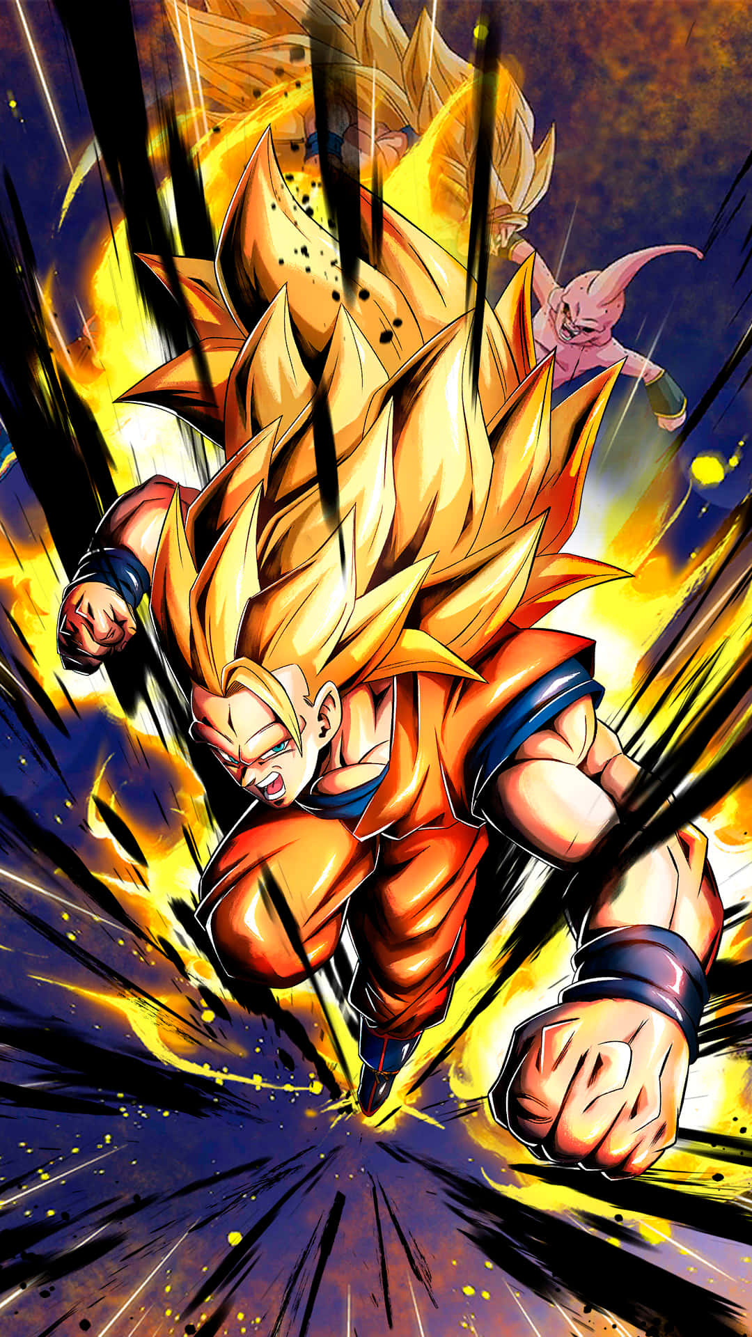 Dragon Ball Z Super Saiyan Ildraabende Goku Wallpaper: Wallpaper