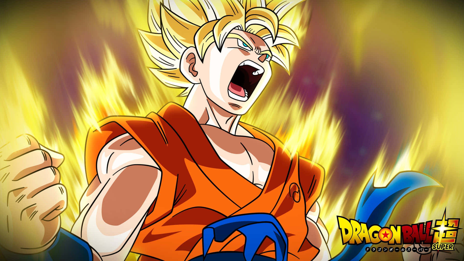Dragon Ball Z Super Saiyan Goku råber Wallpaper