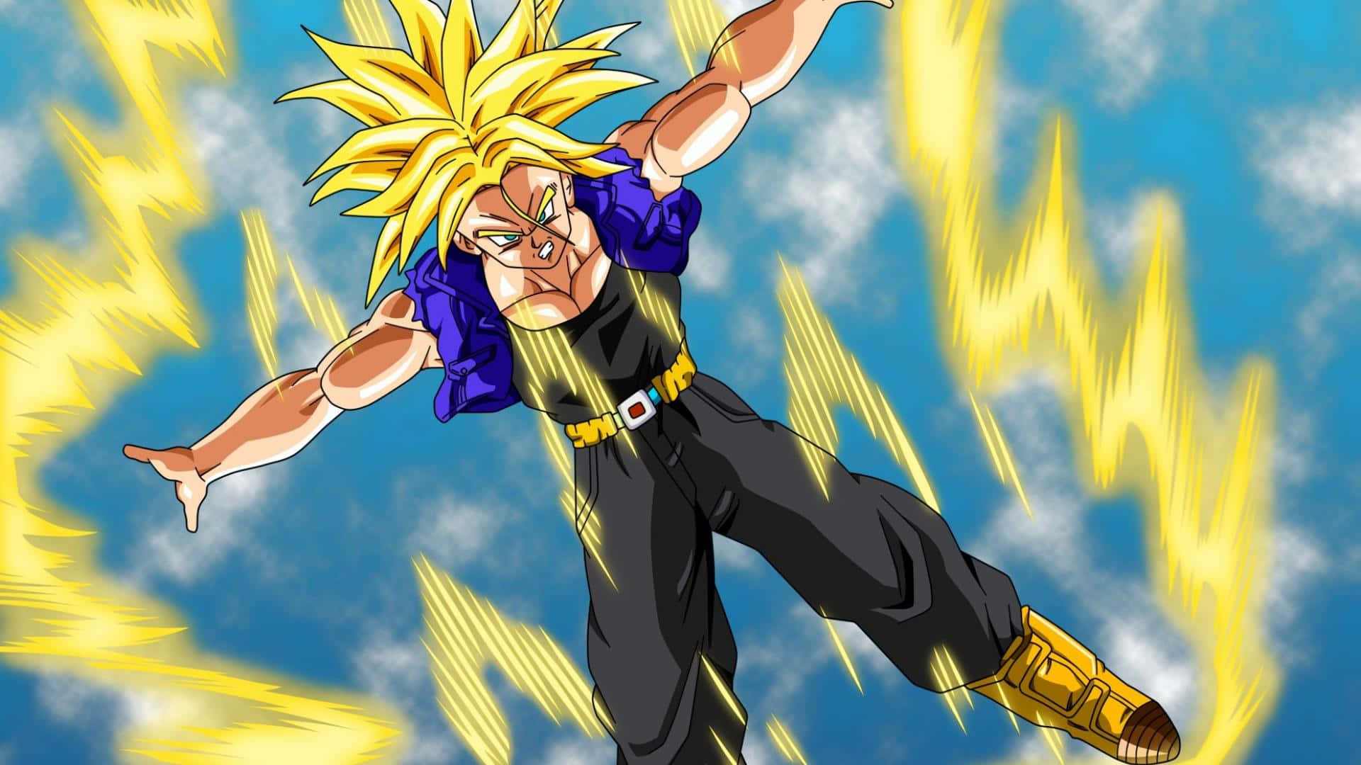 "Trunks, the Saiyan&half human hybrid fighter, defending the Earth with his powerful sword." Wallpaper