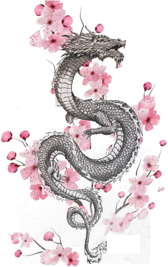 Download Dragon Cherry Blossom Tattoo Design | Wallpapers.com