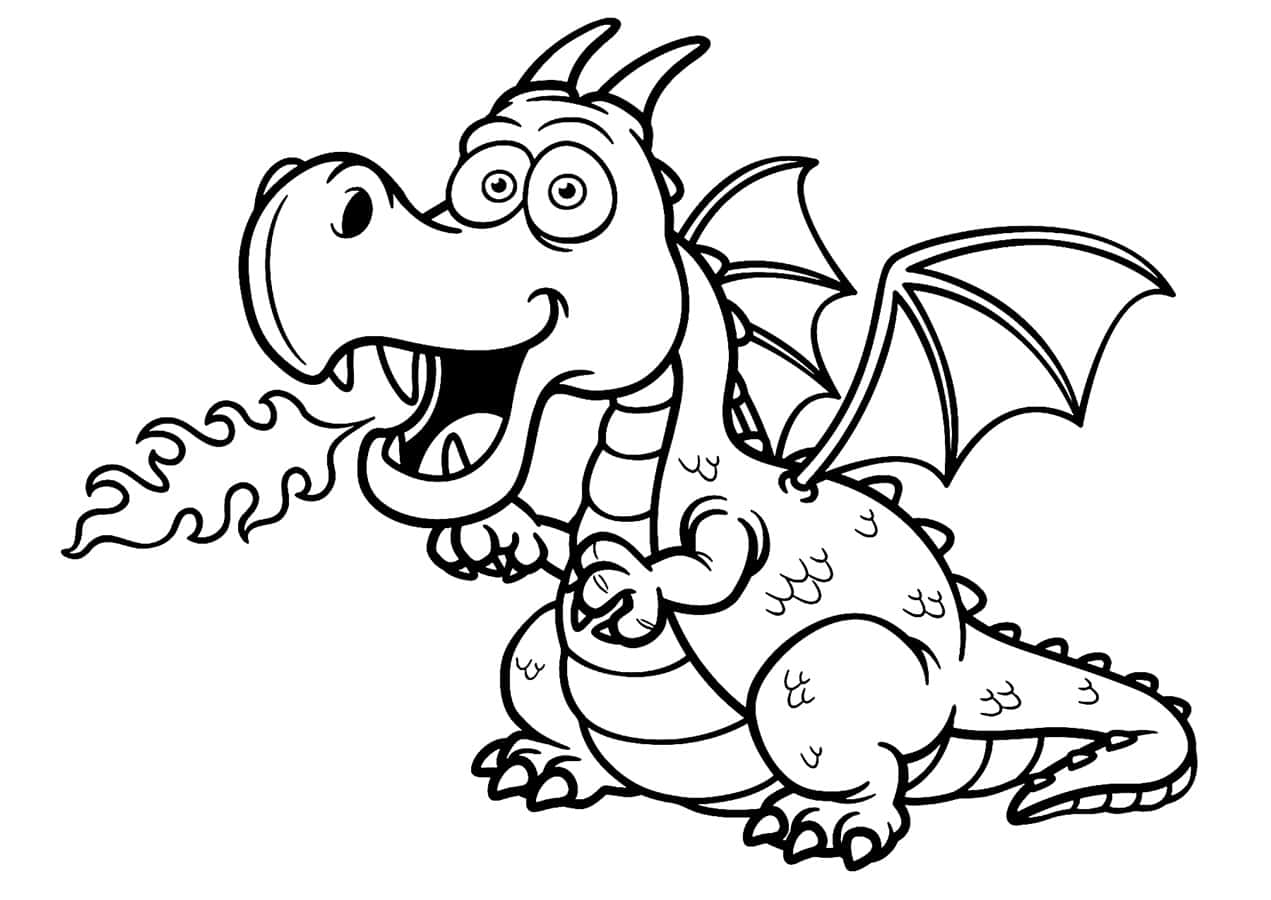 Colorful Dragon Coloring Picture