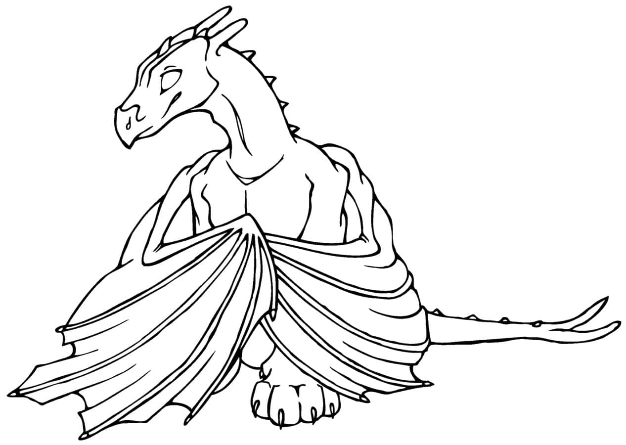 Intricately Detailed Dragon Coloring Page