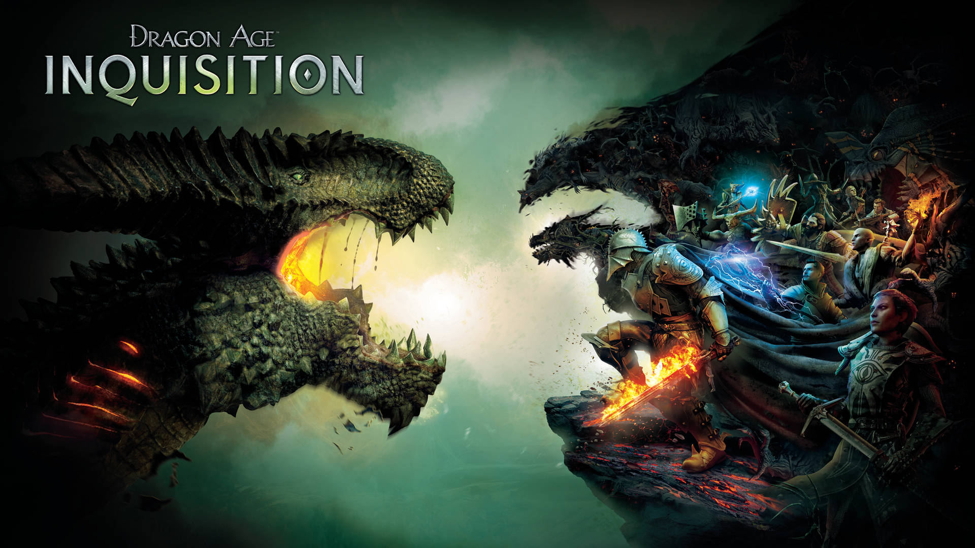 Laconfrontación De Dragones En Dragon Age Inquisition. Fondo de pantalla