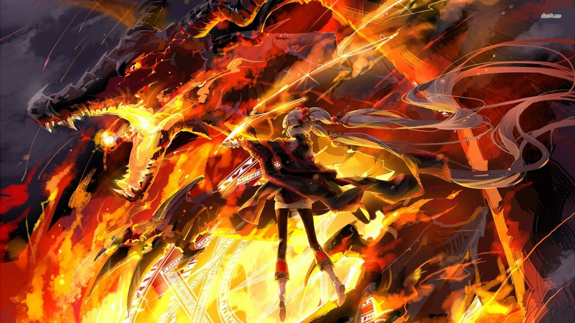 Dragon Girl Fire Pfp Wallpaper