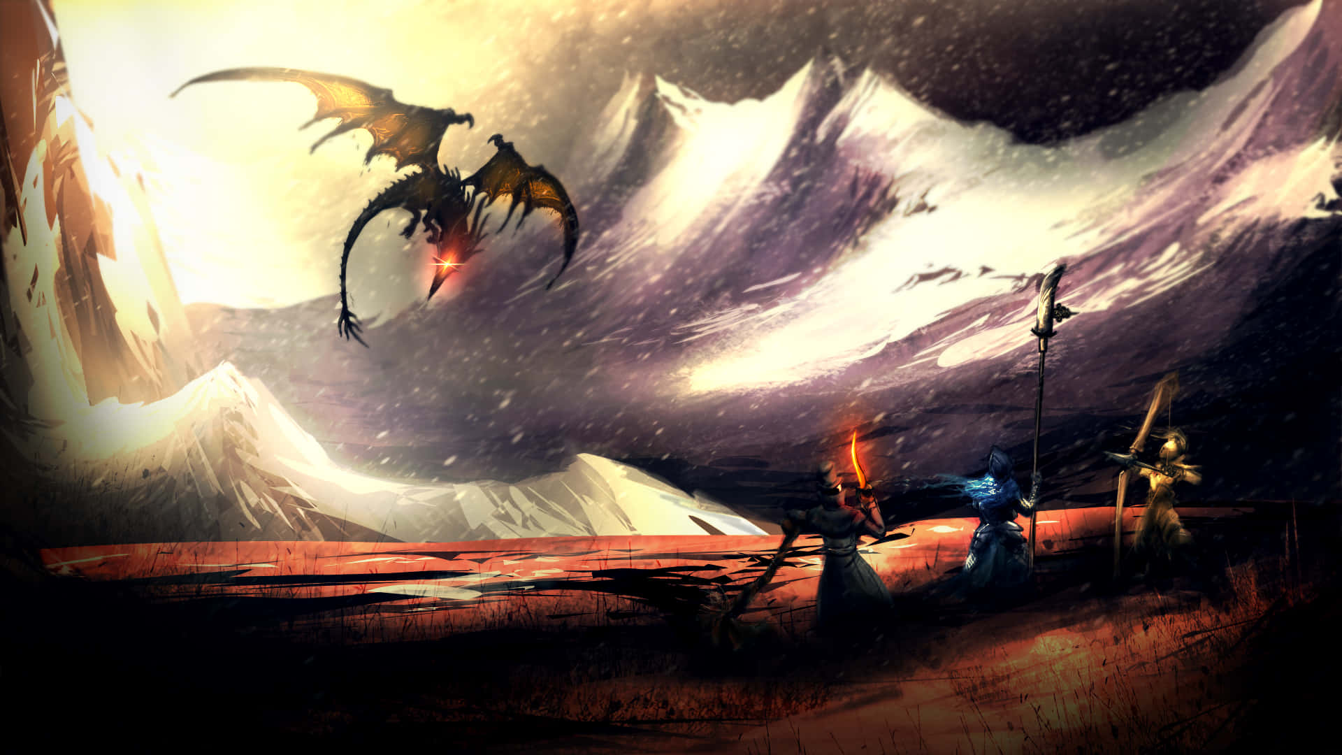 Dragon Hunters From Dark Souls Wallpaper