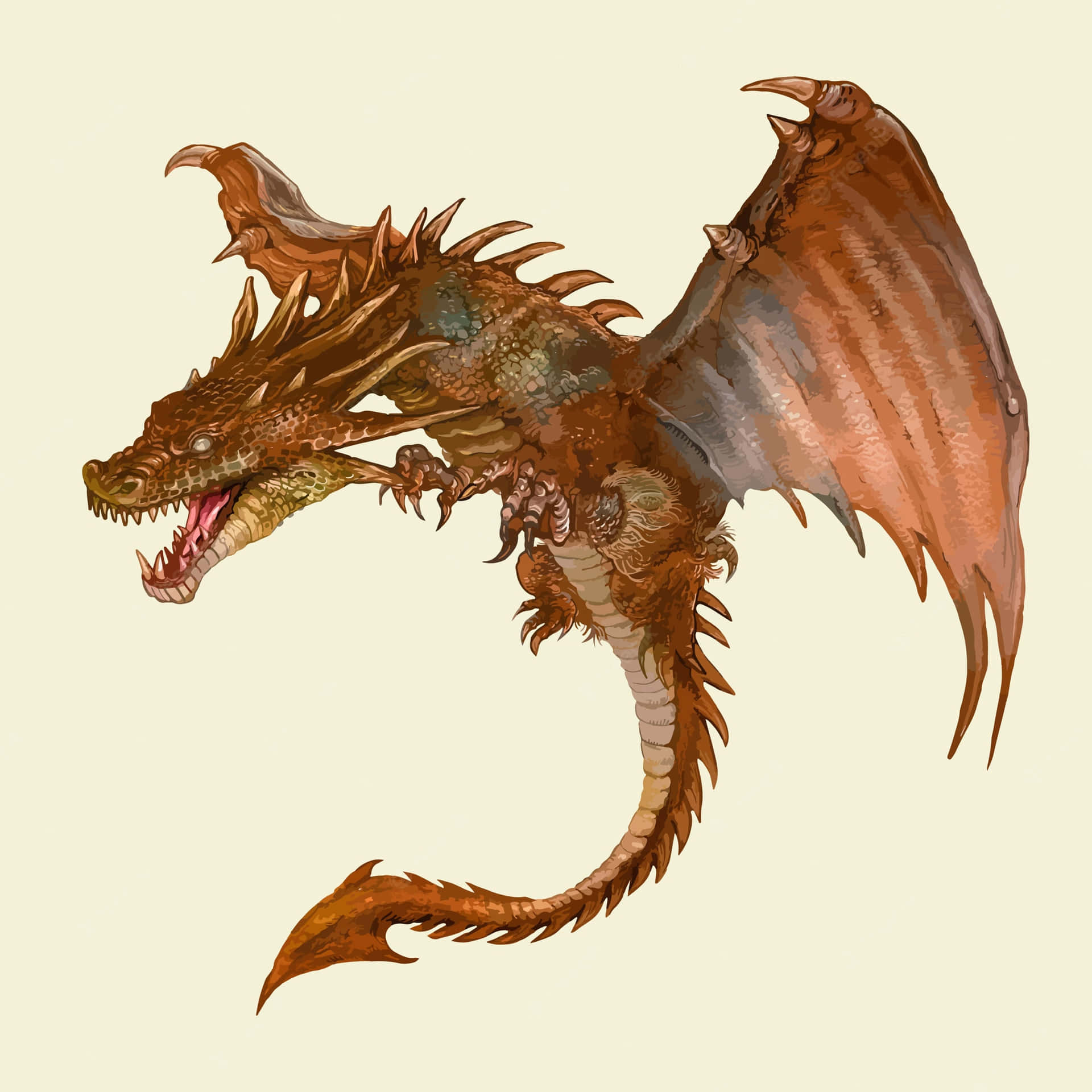 A detailed profile of a majestic and powerful dragon