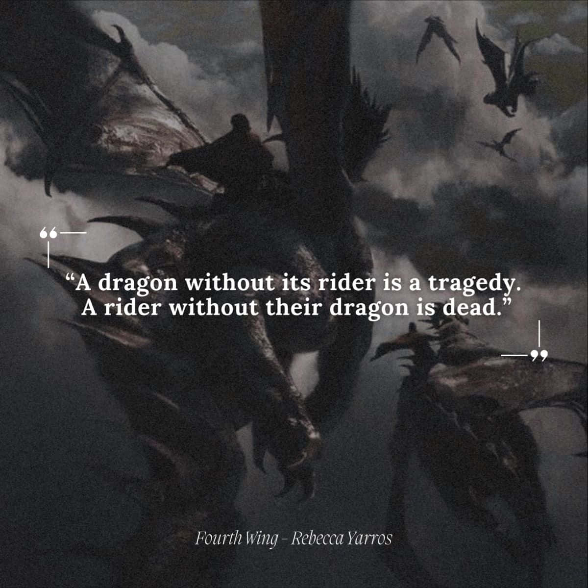 Dragon Rider Bond Quote Fourth Wing Wallpaper