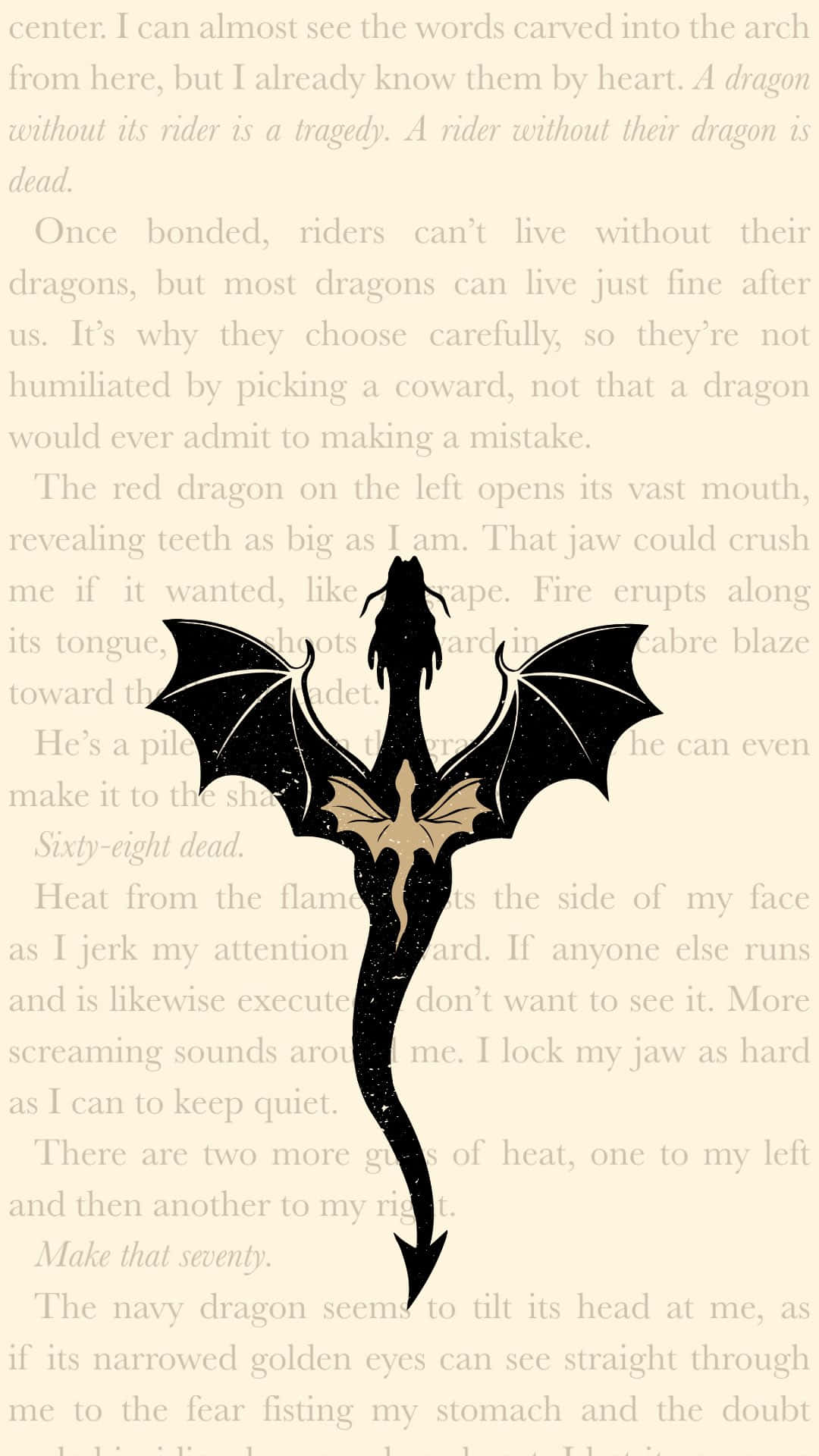 Dragon Silhouette Against Text Background Wallpaper
