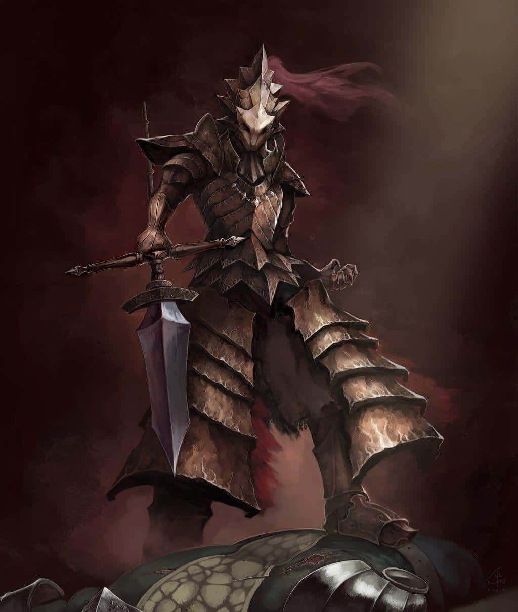 Dragonslayer Ornstein En Batalla Fondo de pantalla