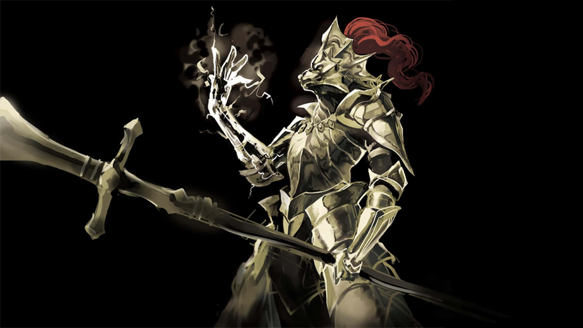 Dragon Slayer Ornstein, the formidable knight in action Wallpaper