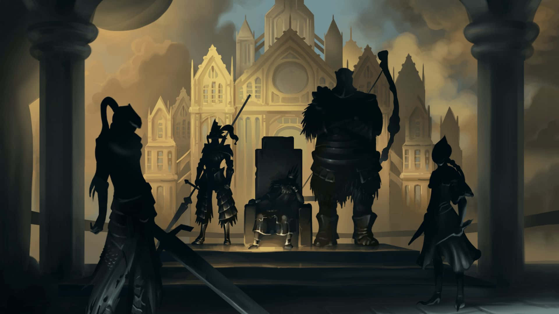 Dragon Slayer Ornstein: A Fierce Battle Awaits in the World of Dark Souls Wallpaper