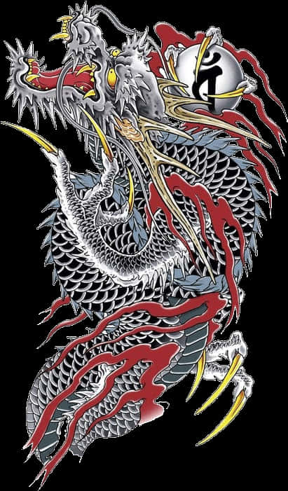 Dragon Yin Yang Tattoo Design PNG