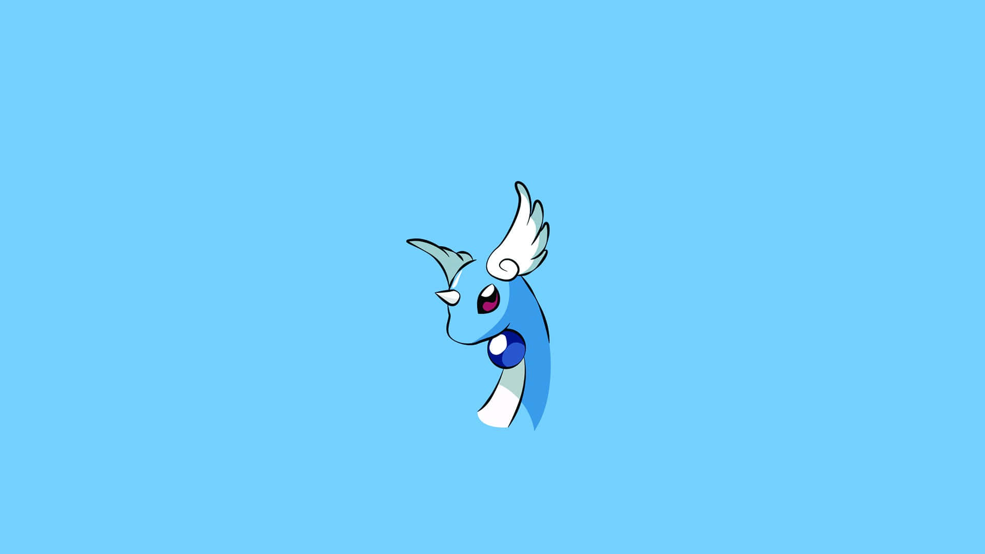 Dragonair Pokemon Head Blue Background Wallpaper