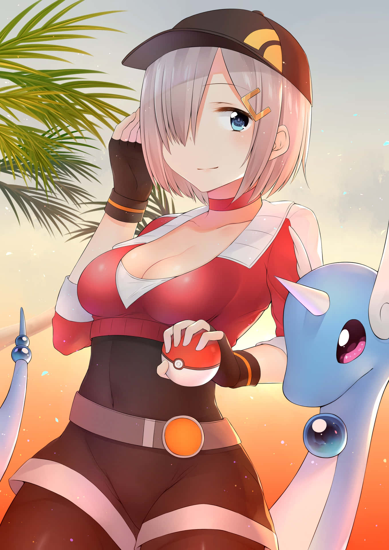 Dragonair With Female Pokemon Character Wallpaper