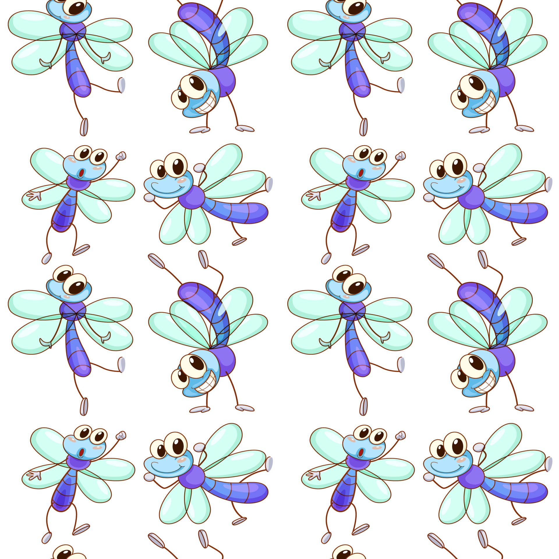 Dragonfly Cartoon Pattern