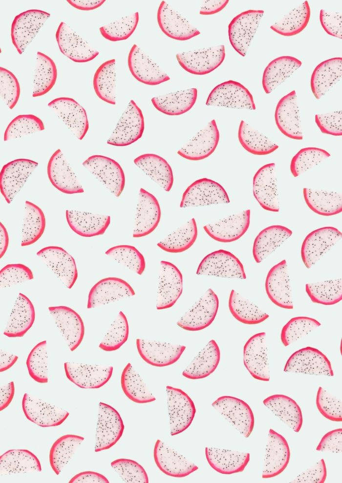 Patrónestético De Dragonfruit En Tonos Pasteles Fondo de pantalla