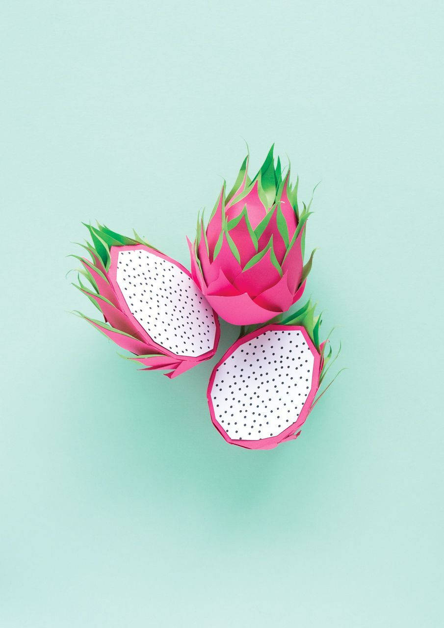 Dragonfruit Pastel Green Background Food Photography Wallpaper