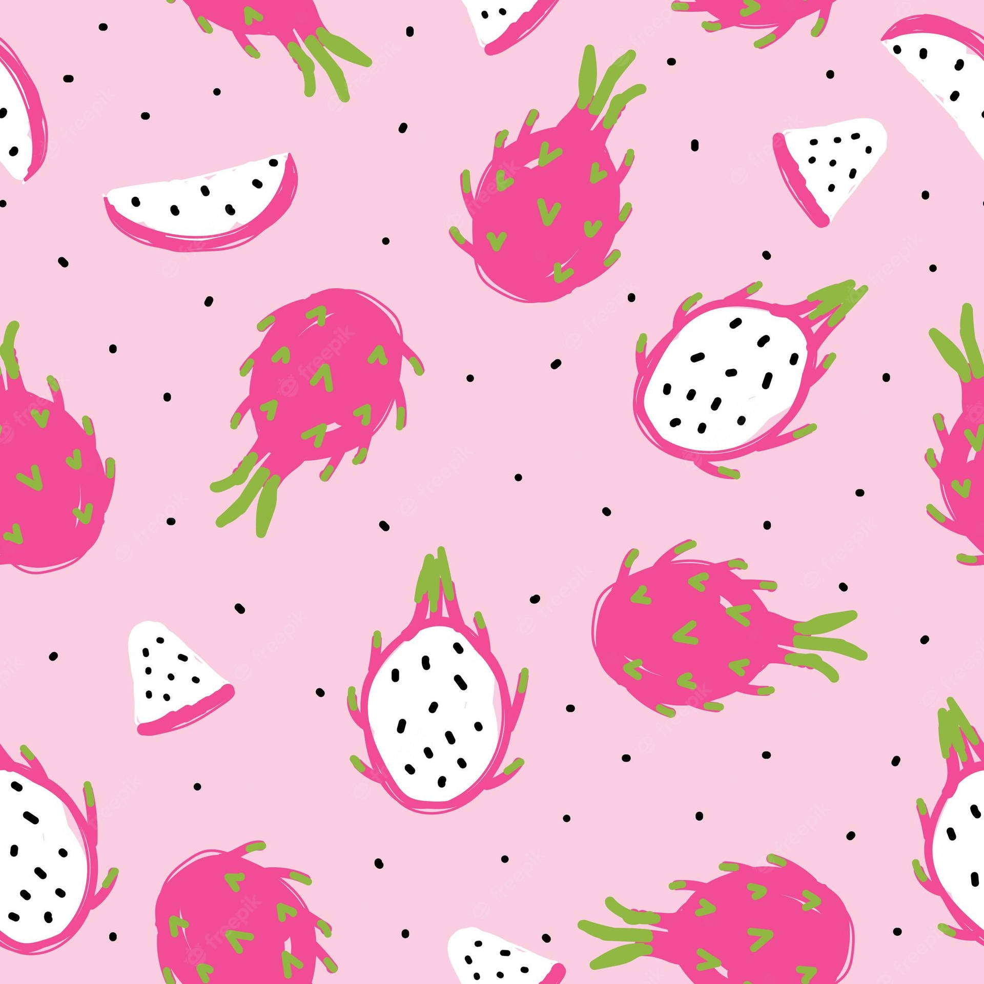 Dragonfruit Pastel Pink Pattern Wallpaper