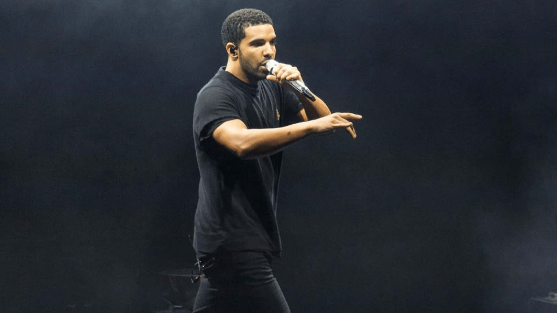 Canadian Rapper Drake Performing on Stage