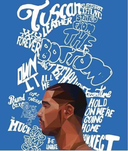 Drake optræder foran den ikoniske Nothing Was The Same-albumdækning Wallpaper
