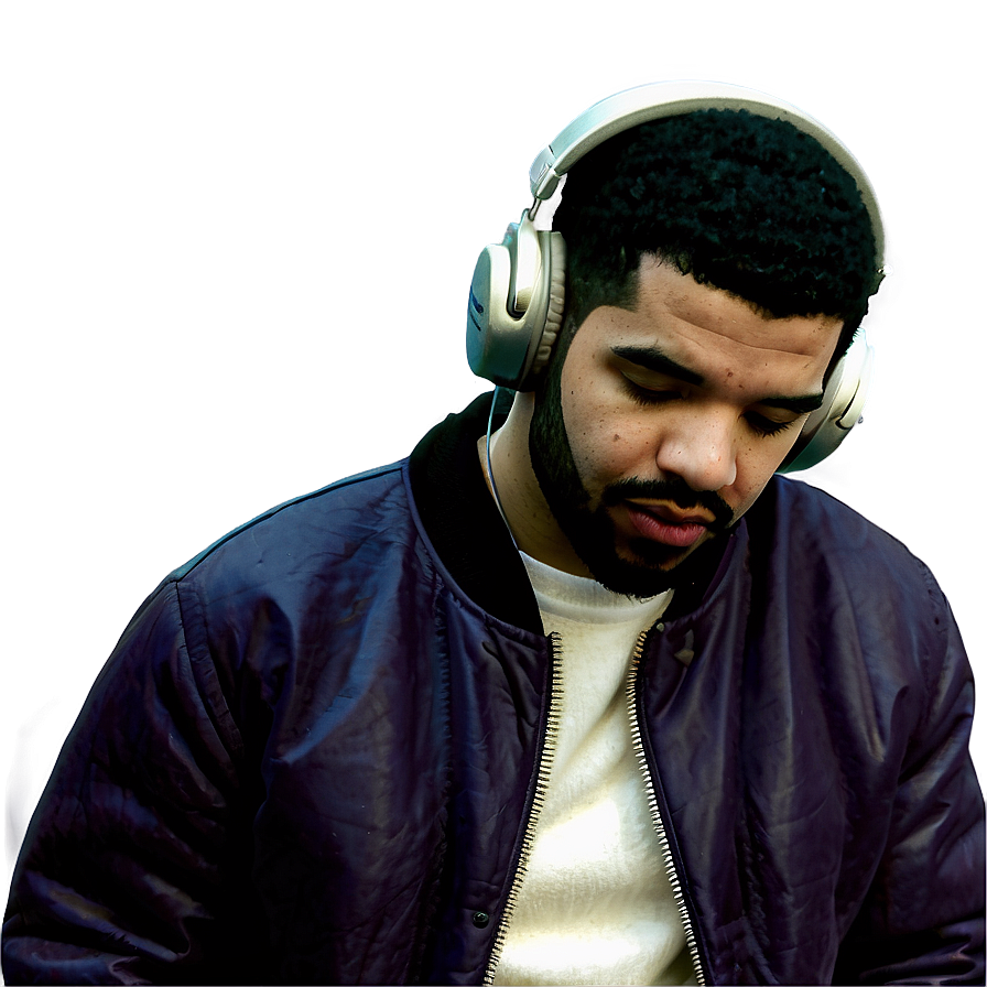 Drake With Headphones Png 05212024 PNG