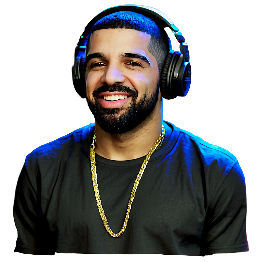 Download Drake With Headphones Png Sit55 | Wallpapers.com