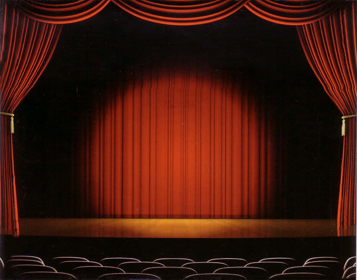 A Red Curtain On Stage