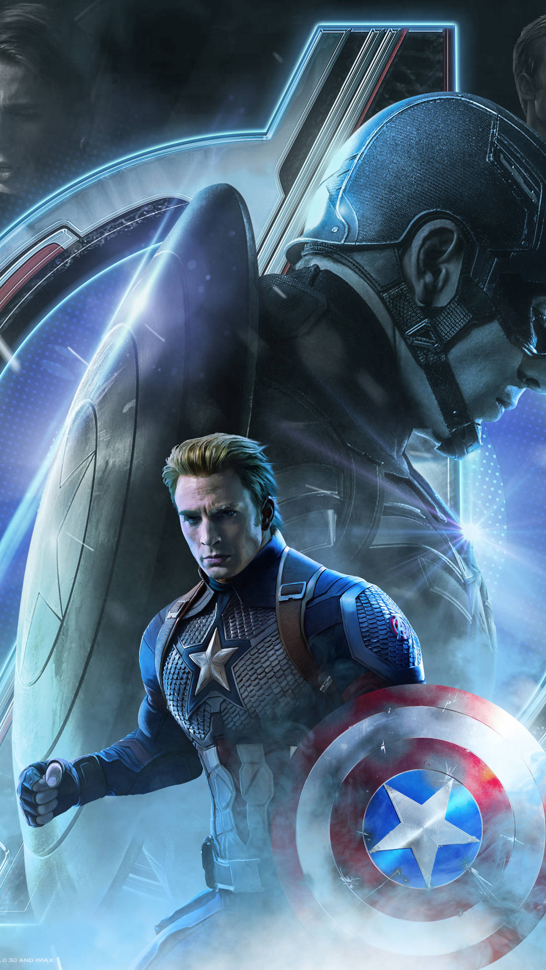 Dramatischerblauer Captain America Für Das Iphone Wallpaper