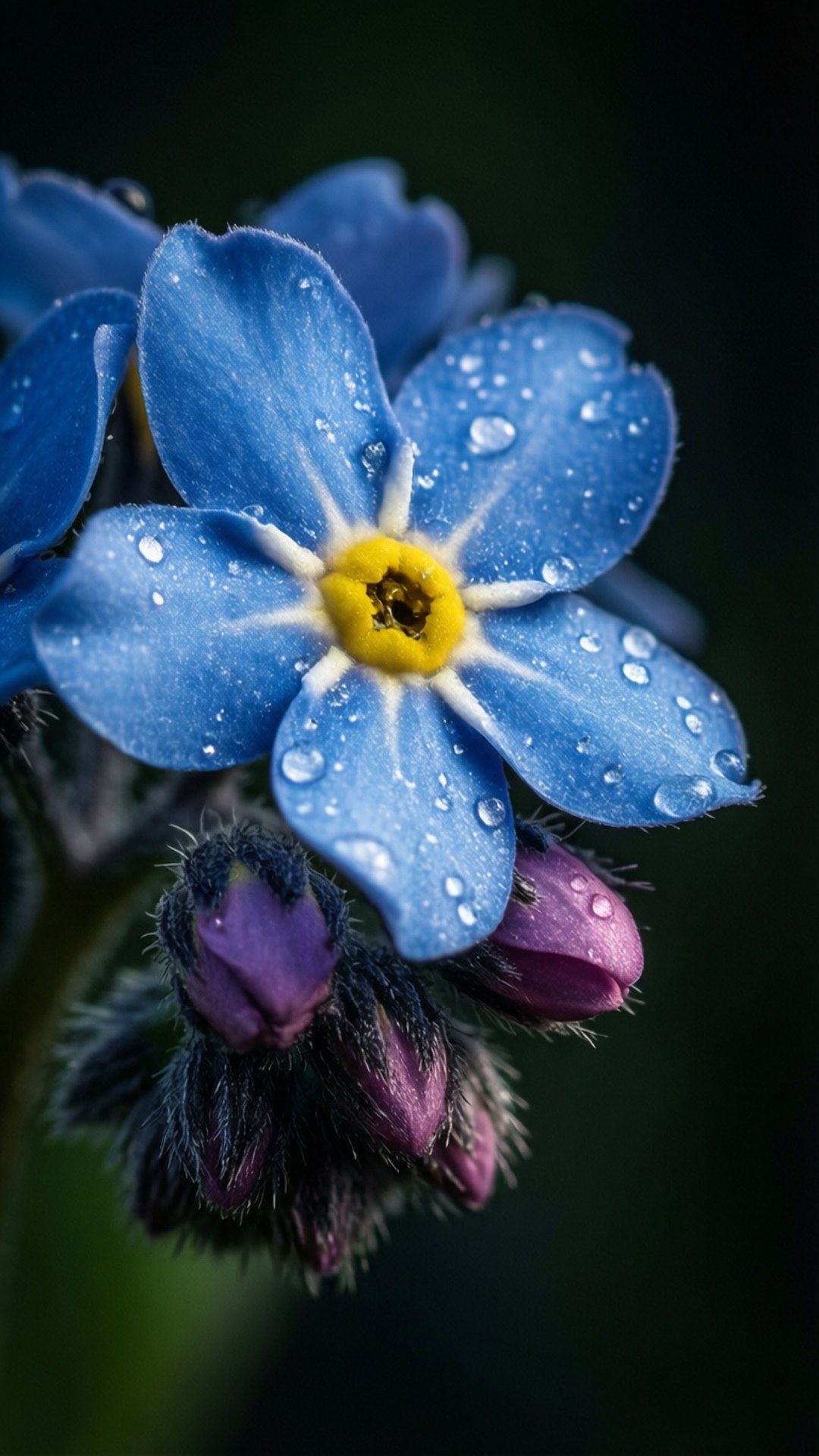 Dramatische Blaue Tautropfen Wallpaper