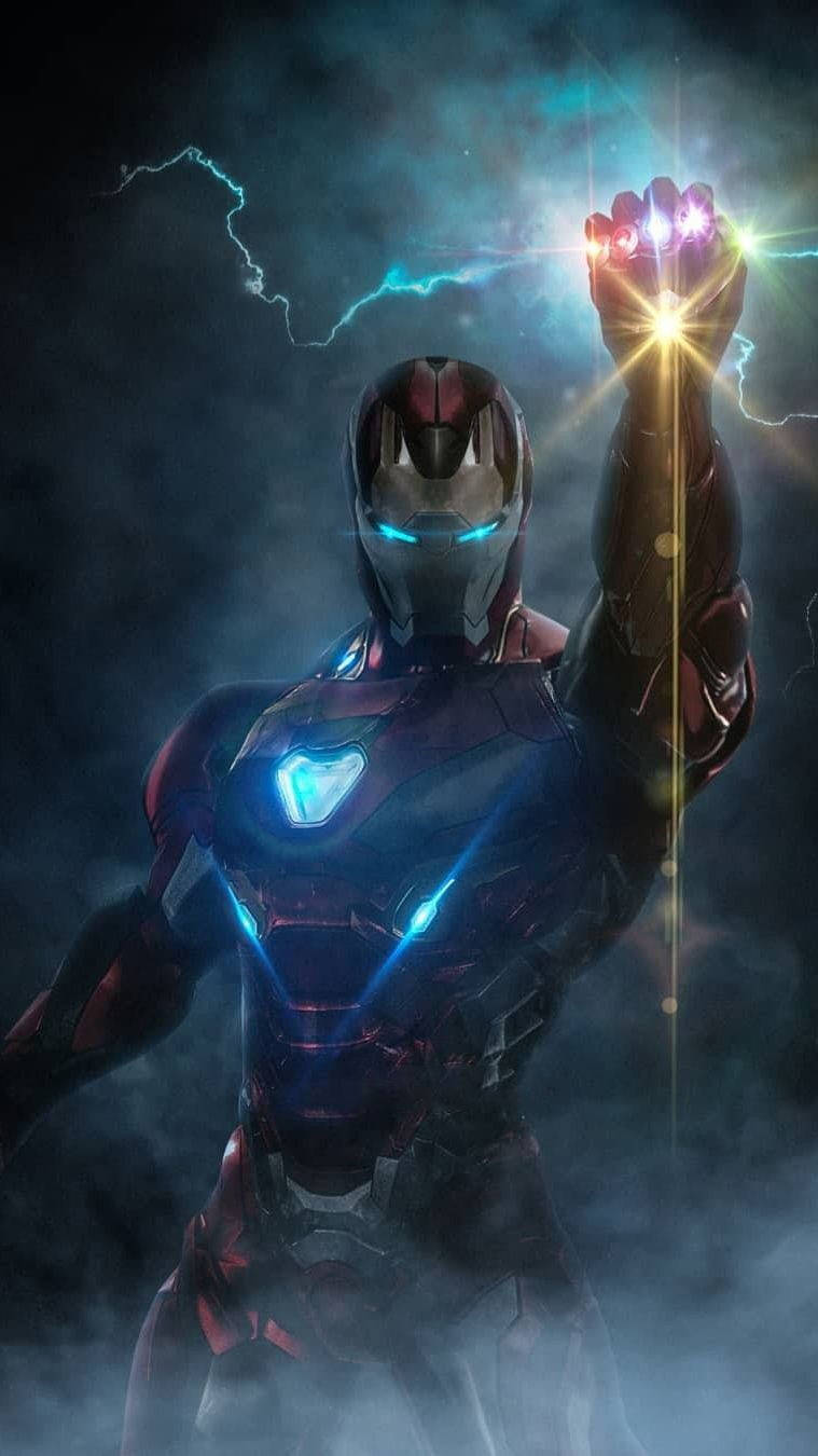 Dramatisk Infinity Gauntlet Iron Man Android Wallpaper