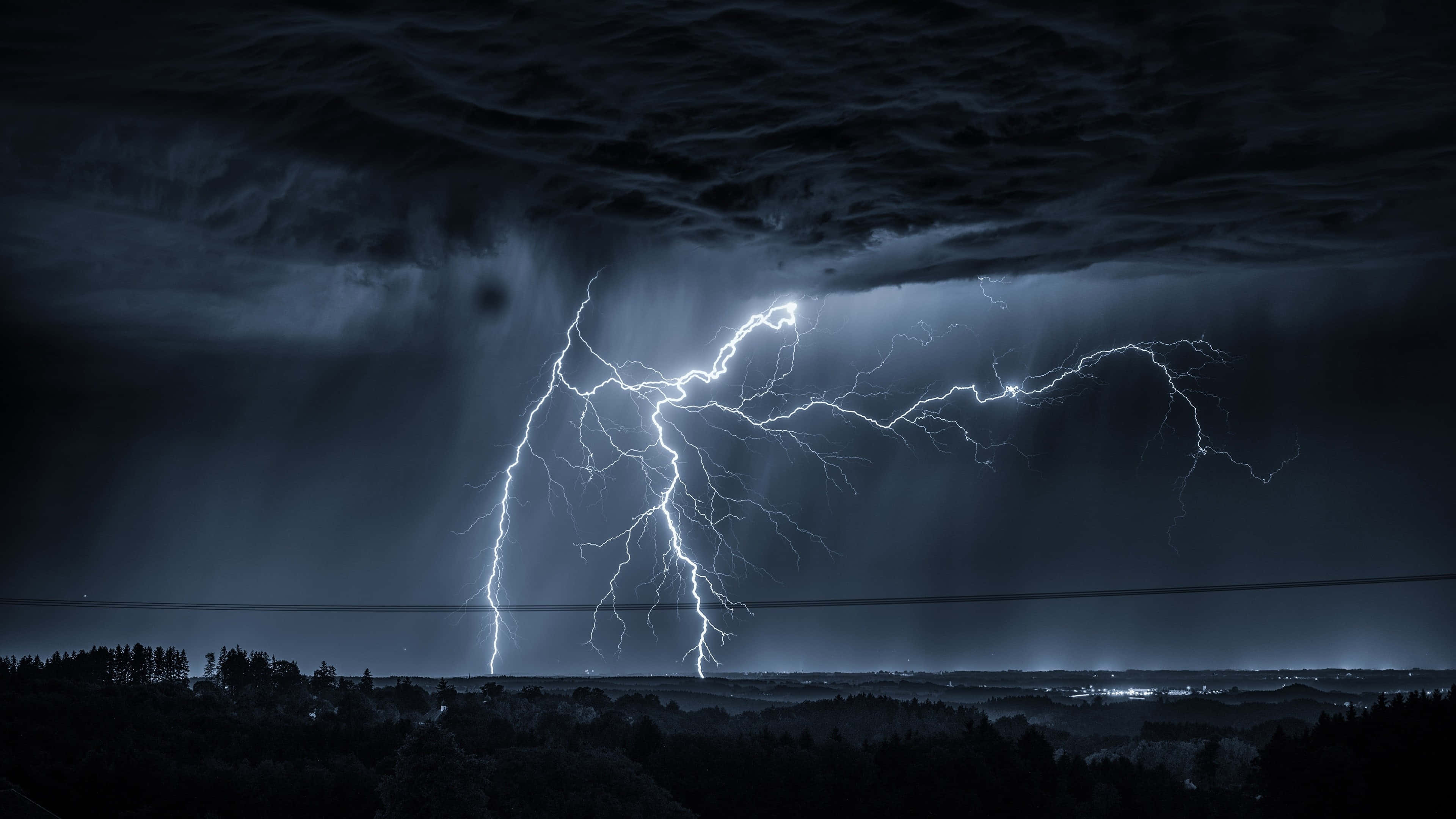 Dramatic Lightning Strike In 4k Resolution Wallpaper