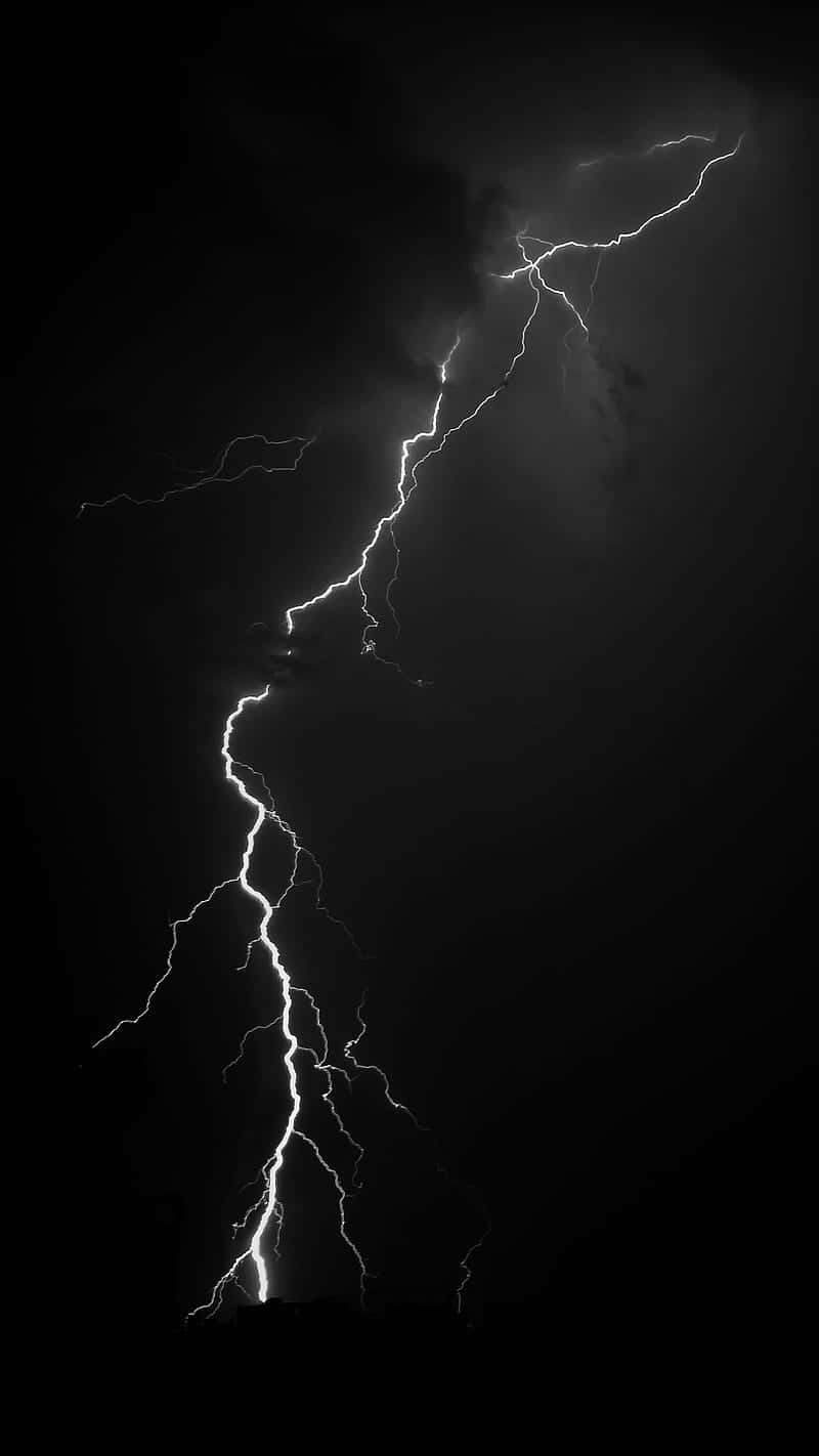 Dramatic Nighttime Lightning Strike Wallpaper