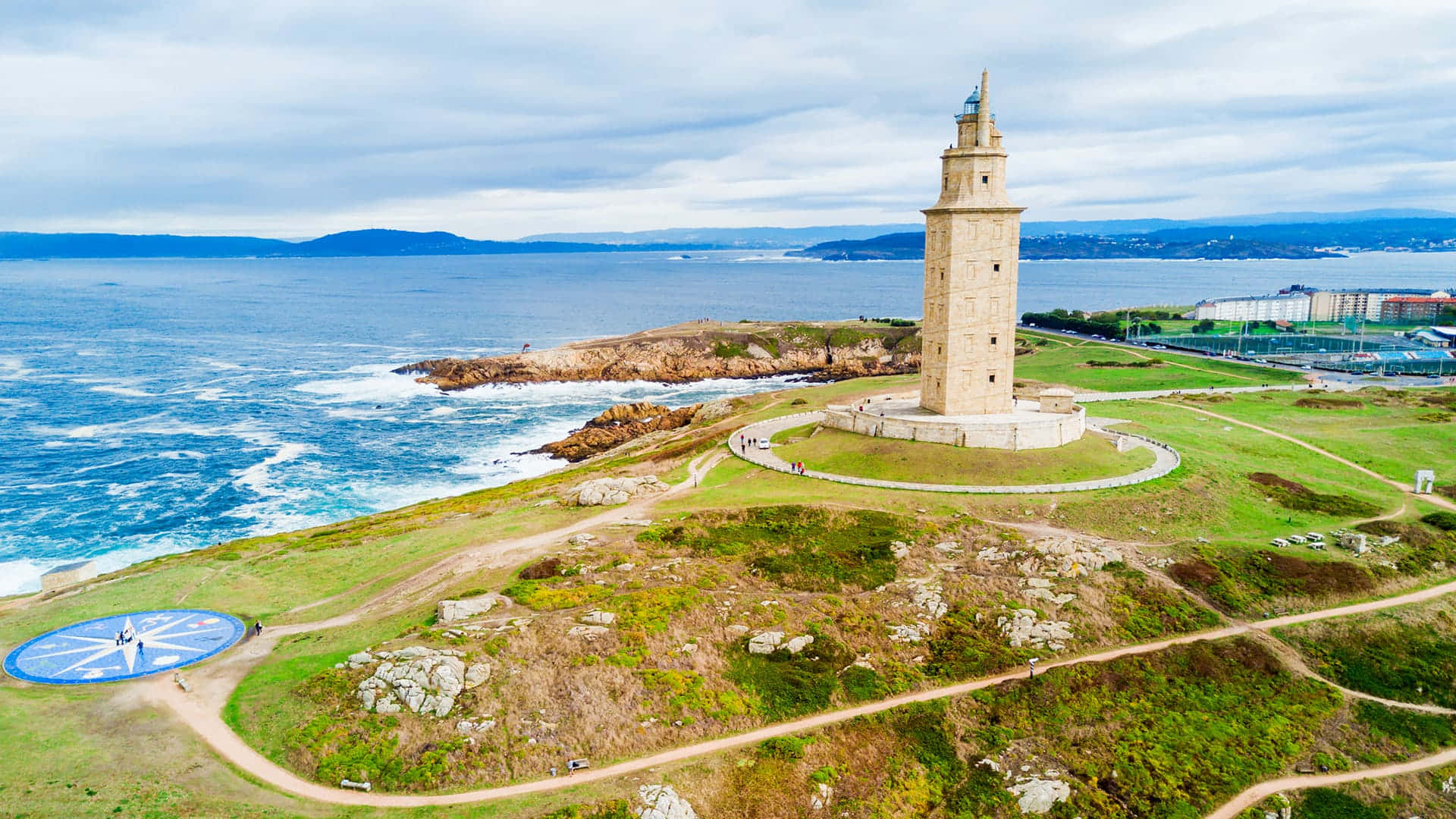 Vistadramática Del Océano En Coruña. Fondo de pantalla