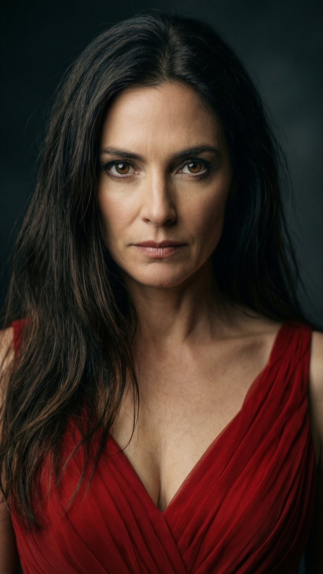 Dramatisch Rood Portret Achtergronden