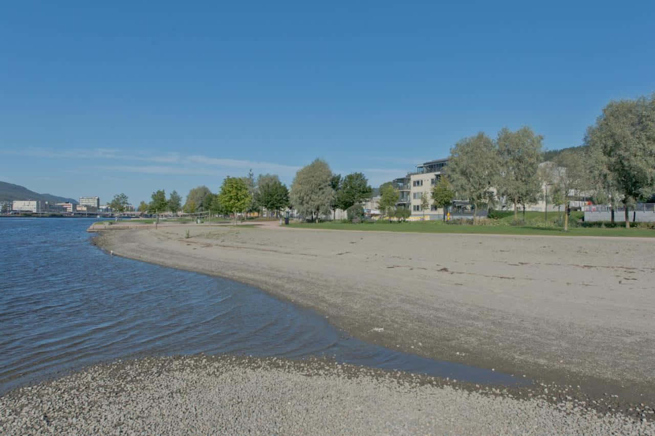 Drammen Riverfront Beach Norway Wallpaper