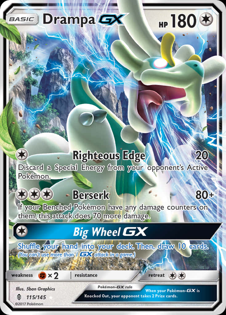 Drampa GX Pokémon Trading Card Wallpaper