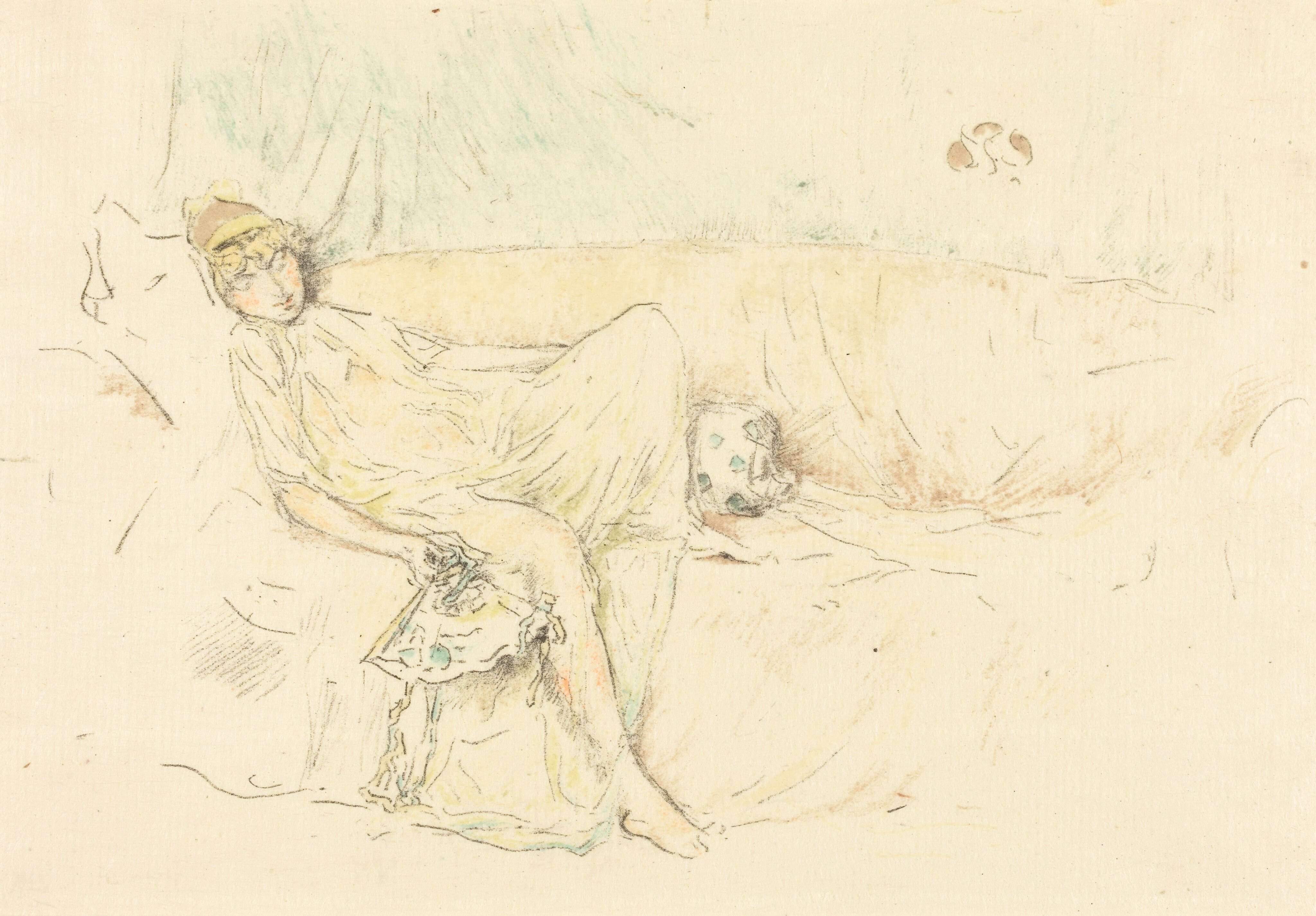 Draped Figure, Reclining Wallpaper
