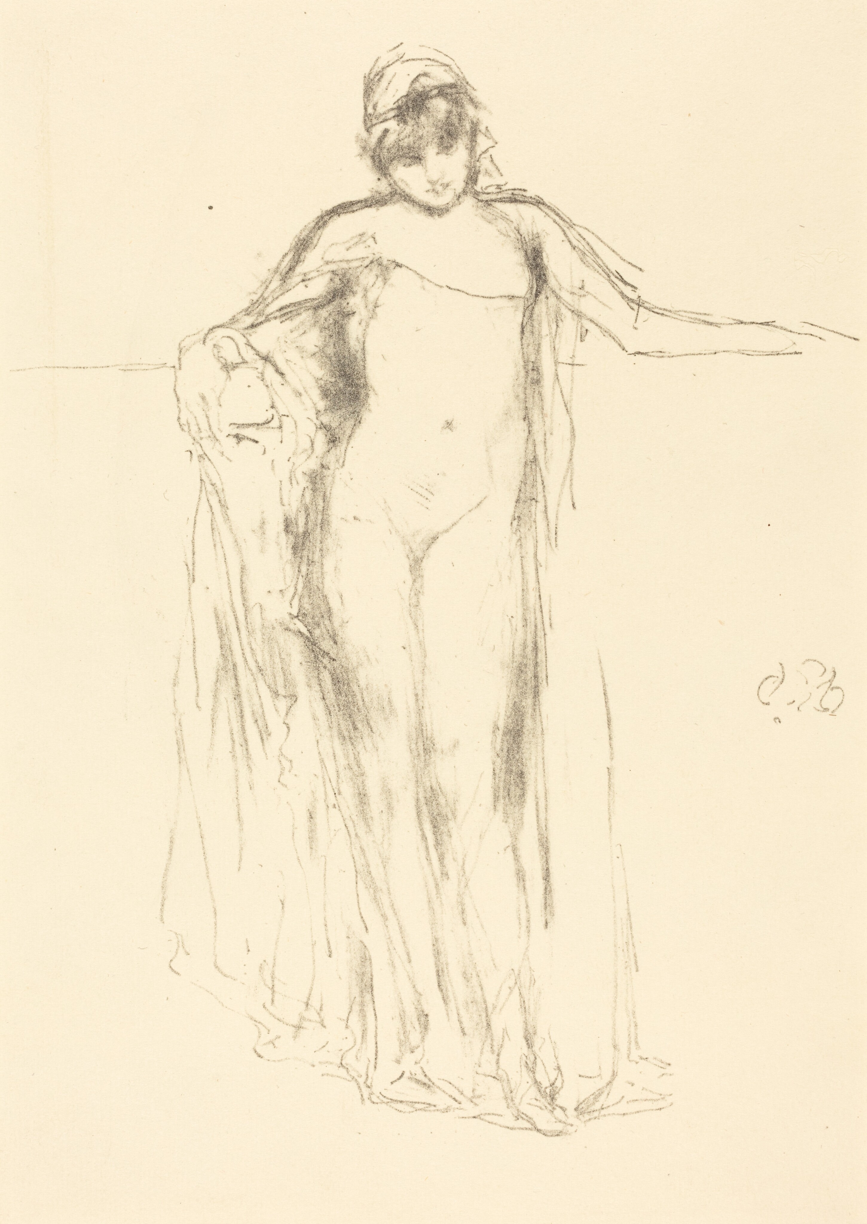 Draped Model, Standing Wallpaper
