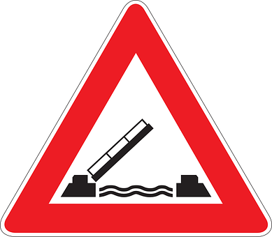 Drawbridge_ Ahead_ Warning_ Sign PNG